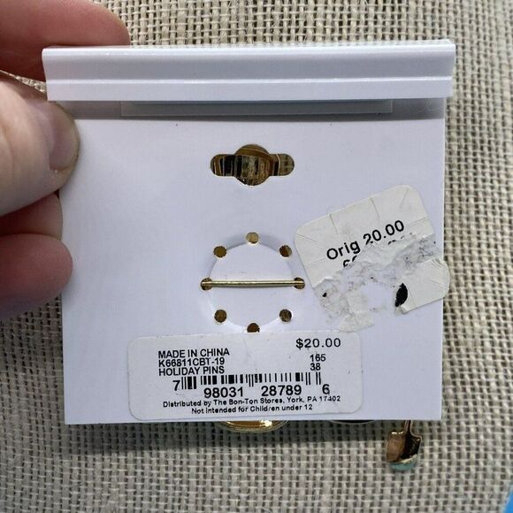 Happy Holidays Christmas Brooch w/Three Snowmen Let It Snow 2.5” x‎ 2” Winter - Picture 3 of 3